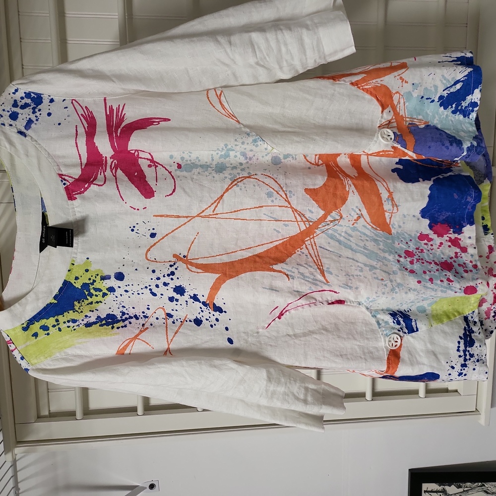 Ali miles size medium pullover linen top